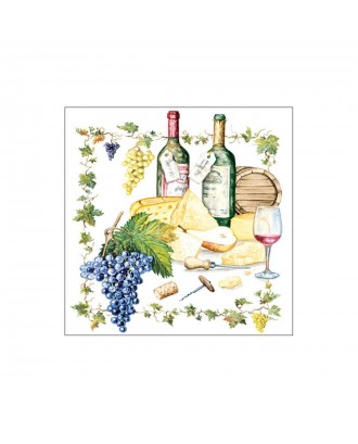 Servetele de masa, 20 buc, 33x33 cm, Wine and Cheese - AMBIENTE